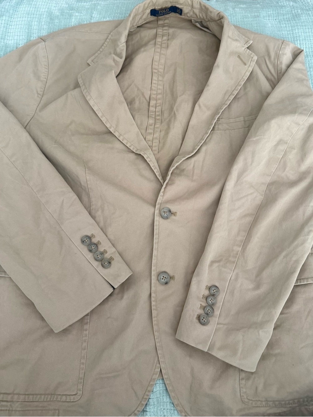 Polo Ralph Lauren Men’s Cotton Khaki Chino Blazer Sport Coat Preppy XL - Picture 2 of 5